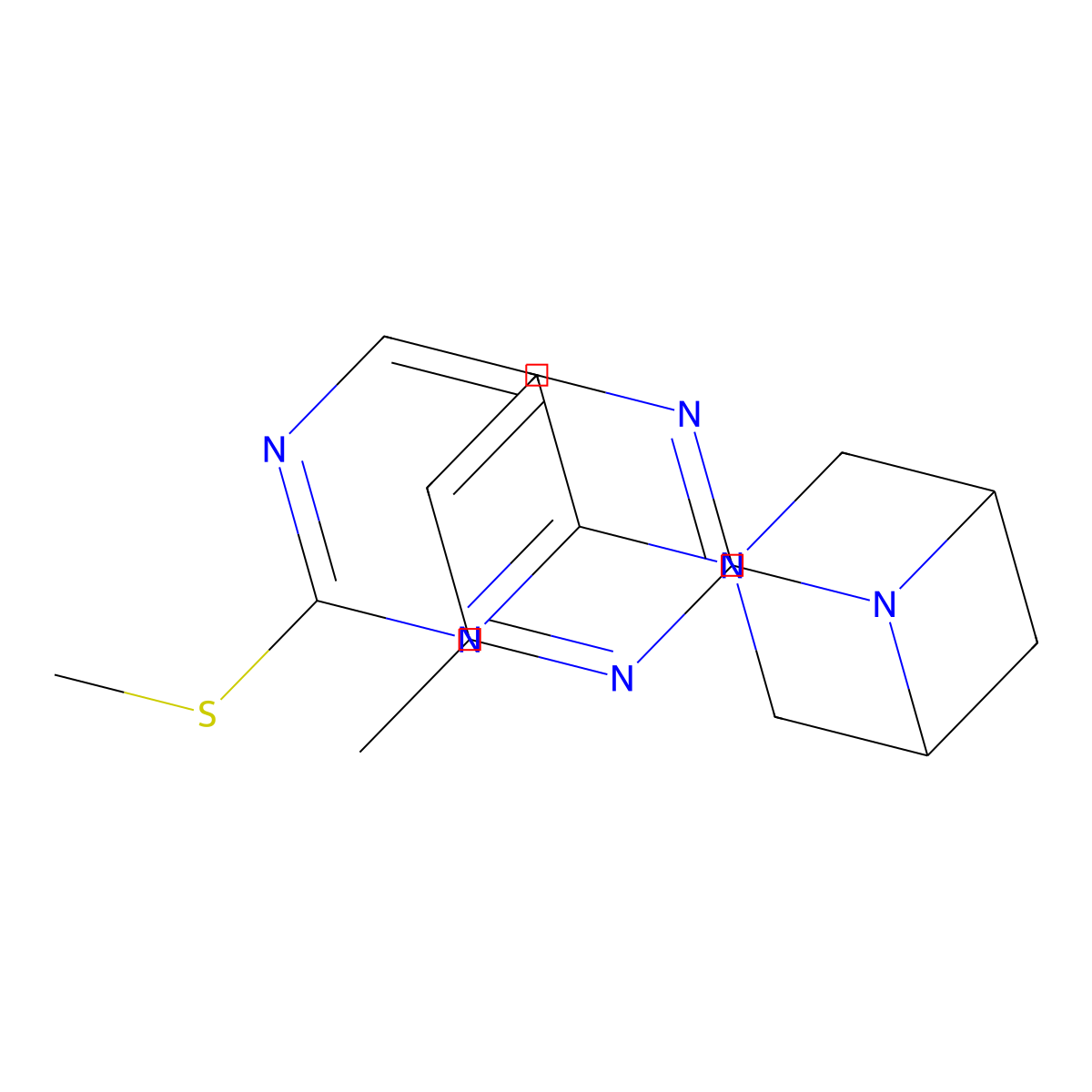 6-(4-Methylpyrimidin-2-yl)-3-[2-(methylsulfanyl)pyrimidin-4-yl]-3,6-diazabicyclo[3.1.1]heptane molecular structure, CAS 3054576-05-2