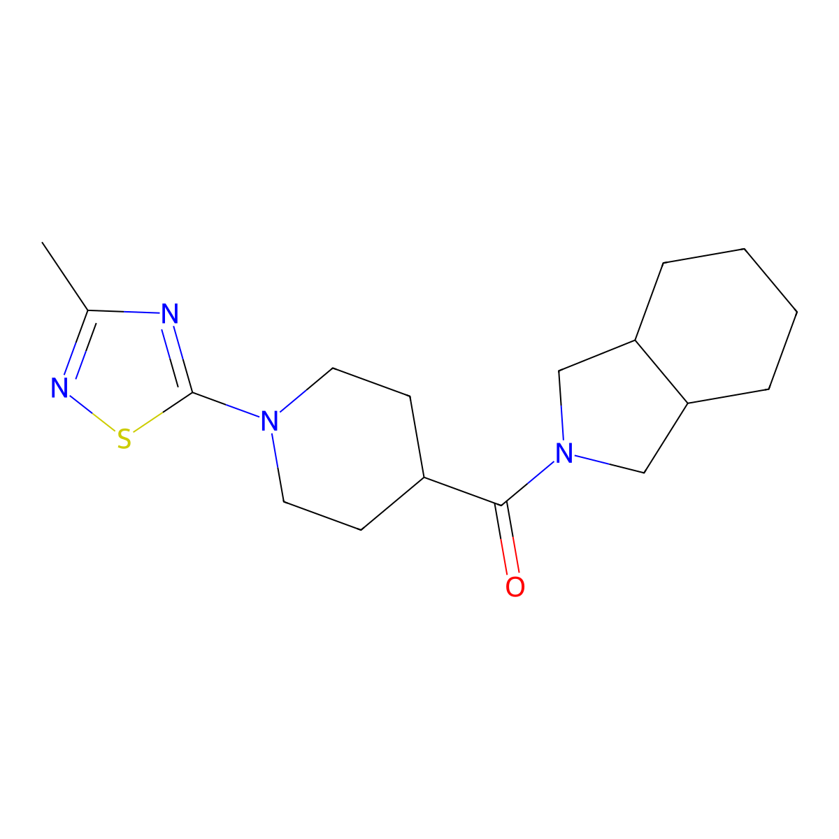 2-[1-(3-methyl-1,2,4-thiadiazol-5-yl)piperidine-4-carbonyl]-octahydro-1H-isoindole molecular structure, CAS 3054576-08-5
