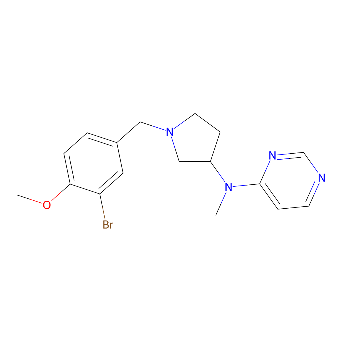 N-{1-[(3-bromo-4-methoxyphenyl)methyl]pyrrolidin-3-yl}-N-methylpyrimidin-4-amine molecular structure, CAS 3054576-10-9