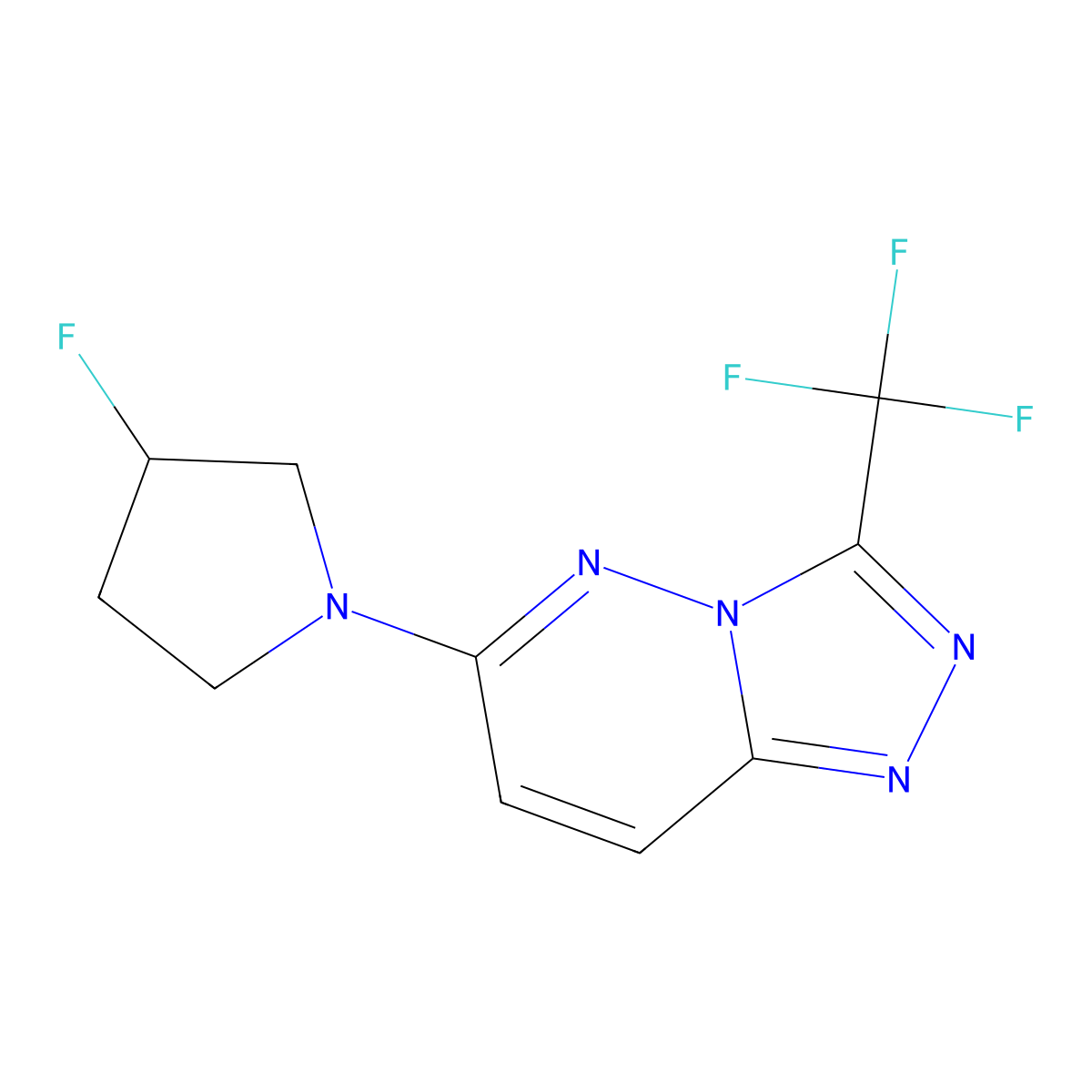 3-Fluoro-1-[3-(trifluoromethyl)-[1,2,4]triazolo[4,3-b]pyridazin-6-yl]pyrrolidine molecular structure, CAS 3054576-32-5