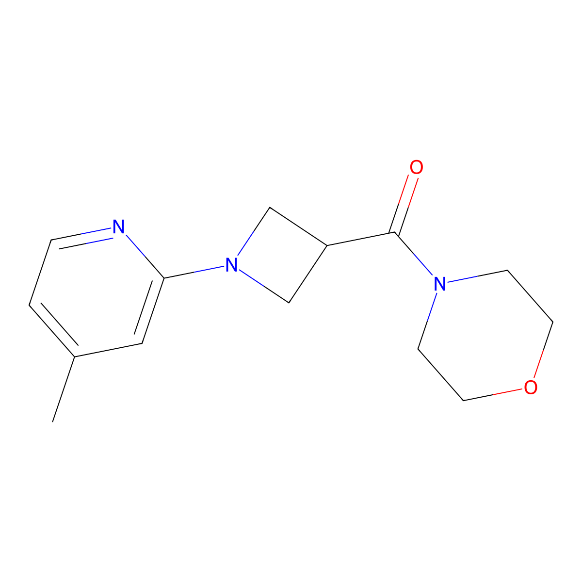 4-[1-(4-Methylpyridin-2-yl)azetidine-3-carbonyl]morpholine molecular structure, CAS 3054576-46-1