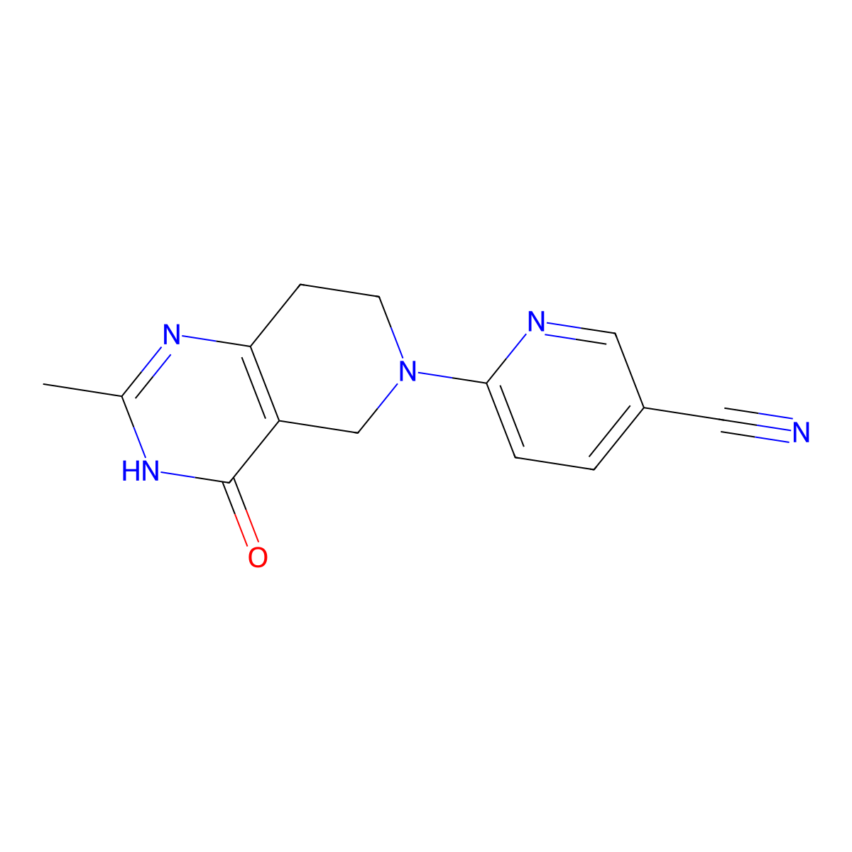 6-{2-methyl-4-oxo-3H,4H,5H,6H,7H,8H-pyrido[4,3-d]pyrimidin-6-yl}pyridine-3-carbonitrile molecular structure, CAS 3054576-51-8