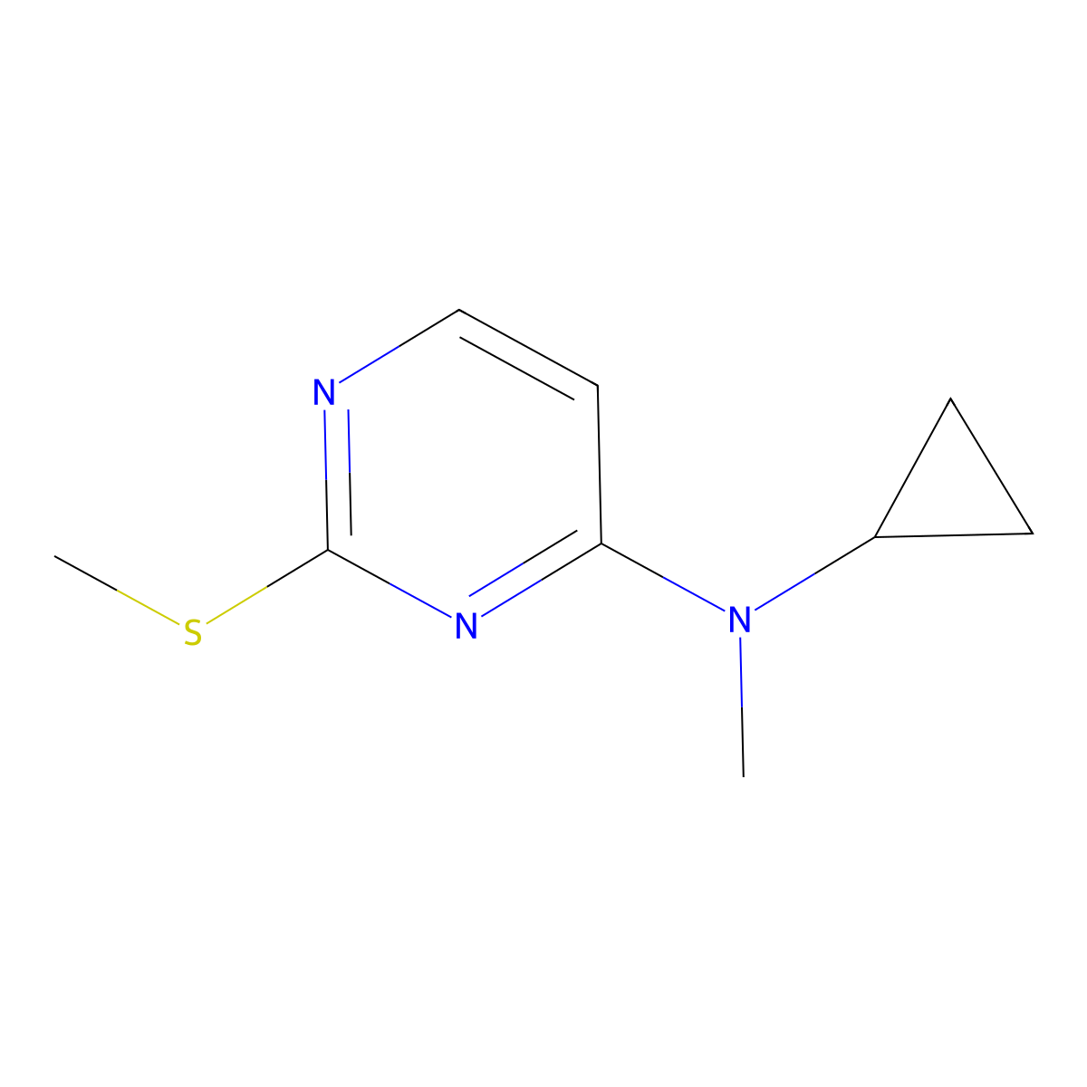 N-cyclopropyl-N-methyl-2-(methylsulfanyl)pyrimidin-4-amine molecular structure, CAS 3054576-54-1