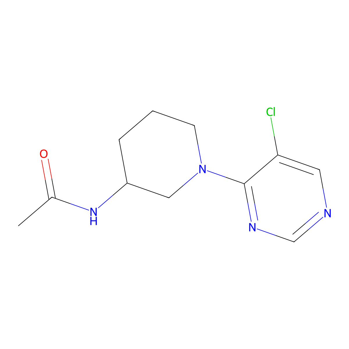 N-[1-(5-chloropyrimidin-4-yl)piperidin-3-yl]acetamide molecular structure, CAS 3054576-61-0