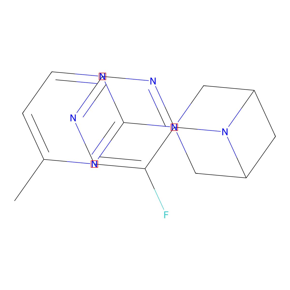 6-(5-Fluoropyrimidin-4-yl)-3-(4-methylpyrimidin-2-yl)-3,6-diazabicyclo[3.1.1]heptane molecular structure, CAS 3054576-63-2
