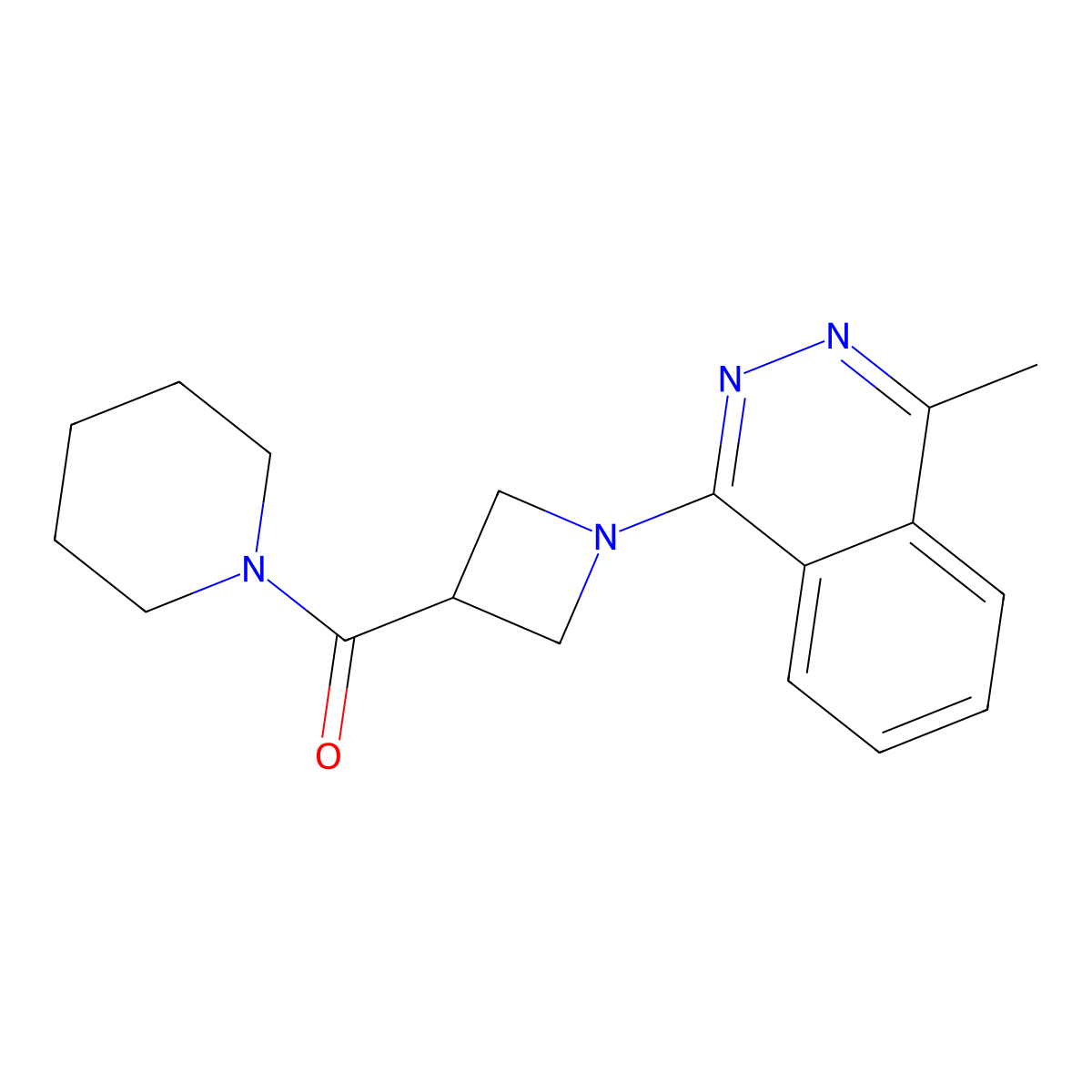 1-Methyl-4-[3-(piperidine-1-carbonyl)azetidin-1-yl]phthalazine molecular structure, CAS 3054576-72-3