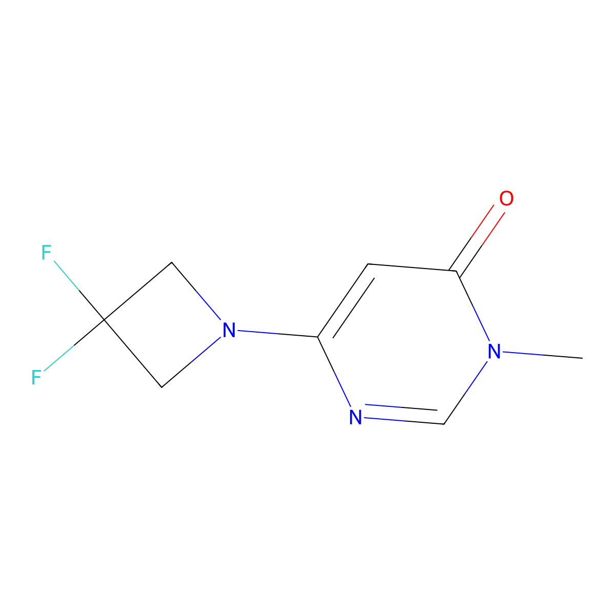 6-(3,3-Difluoroazetidin-1-yl)-3-methyl-3,4-dihydropyrimidin-4-one molecular structure, CAS 3054576-84-7