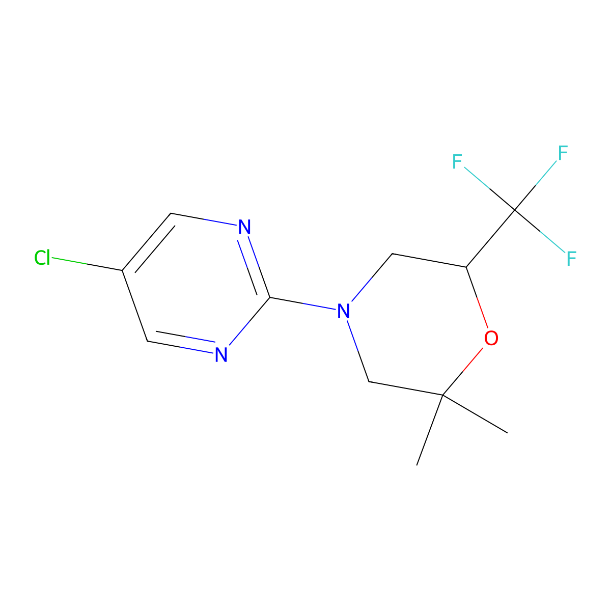 4-(5-Chloropyrimidin-2-yl)-2,2-dimethyl-6-(trifluoromethyl)morpholine molecular structure, CAS 3054577-32-8