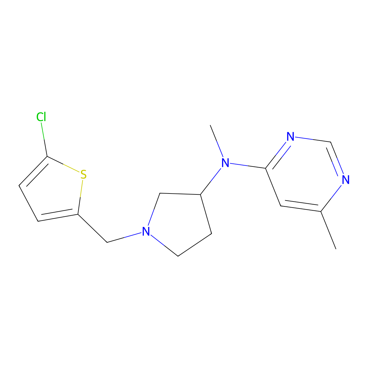 N-{1-[(5-chlorothiophen-2-yl)methyl]pyrrolidin-3-yl}-N,6-dimethylpyrimidin-4-amine molecular structure, CAS 3054577-58-8