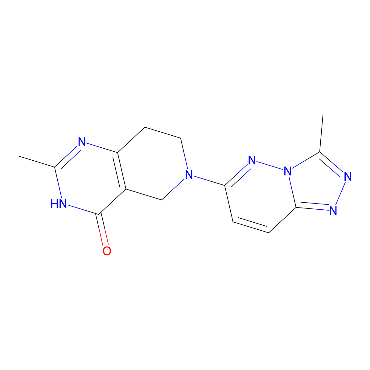 2-methyl-6-{3-methyl-[1,2,4]triazolo[4,3-b]pyridazin-6-yl}-3H,4H,5H,6H,7H,8H-pyrido[4,3-d]pyrimidin-4-one molecular structure, CAS 3054577-67-9