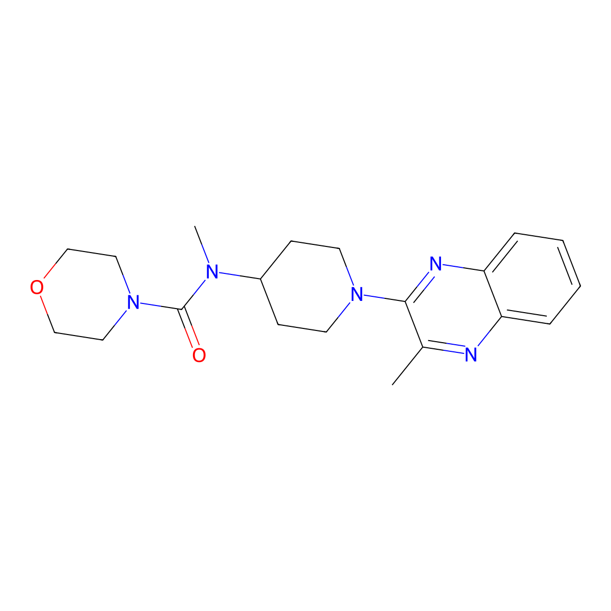 N-methyl-N-[1-(3-methylquinoxalin-2-yl)piperidin-4-yl]morpholine-4-carboxamide molecular structure, CAS 3054577-73-7