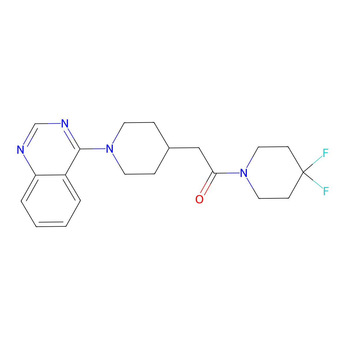 1-(4,4-Difluoropiperidin-1-yl)-2-[1-(quinazolin-4-yl)piperidin-4-yl]ethan-1-one molecular structure, CAS 3054577-83-9