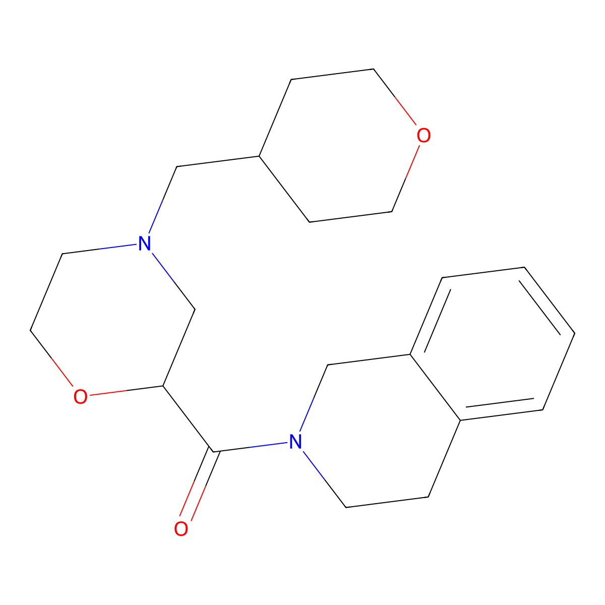 2-{4-[(Oxan-4-yl)methyl]morpholine-2-carbonyl}-1,2,3,4-tetrahydroisoquinoline molecular structure, CAS 3054577-93-1