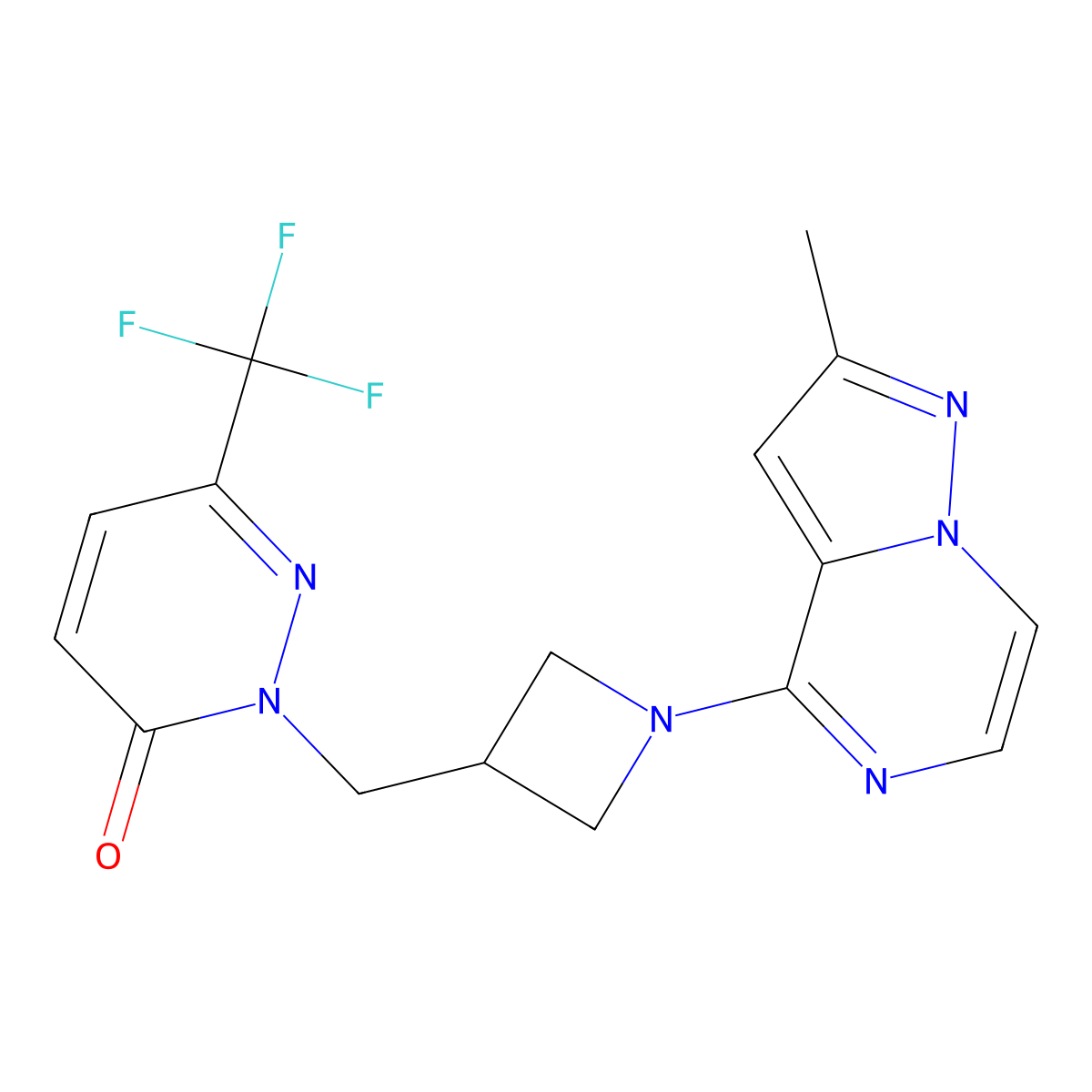 2-[(1-{2-Methylpyrazolo[1,5-a]pyrazin-4-yl}azetidin-3-yl)methyl]-6-(trifluoromethyl)-2,3-dihydropyridazin-3-one molecular structure, CAS 3054578-05-8