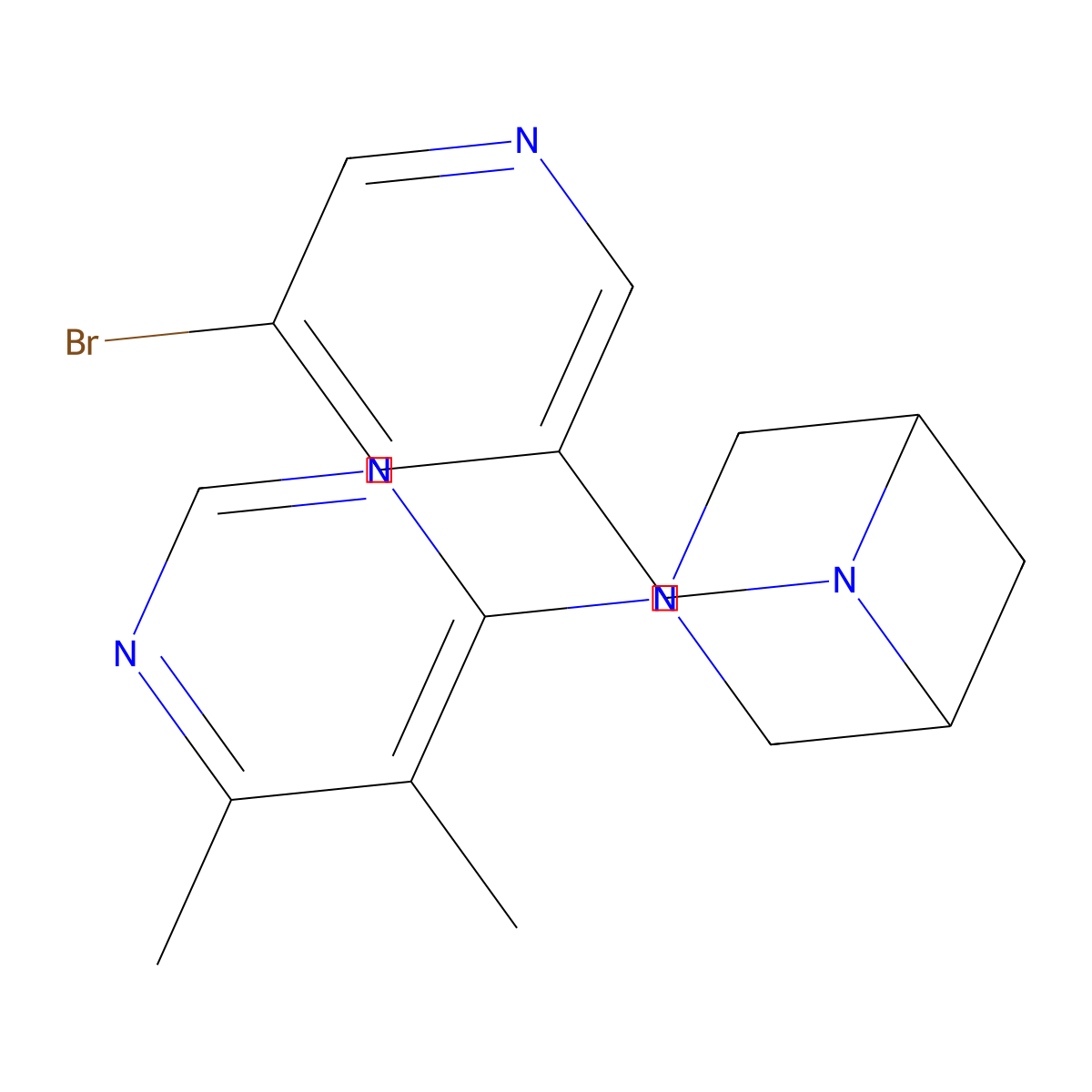 6-[(5-Bromopyridin-3-yl)methyl]-3-(5,6-dimethylpyrimidin-4-yl)-3,6-diazabicyclo[3.1.1]heptane molecular structure, CAS 3054578-09-2