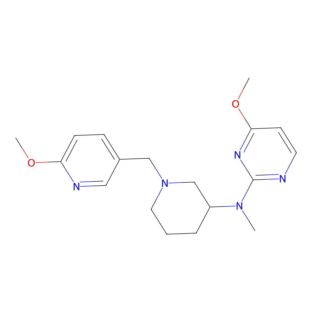 4-methoxy-N-{1-[(6-methoxypyridin-3-yl)methyl]piperidin-3-yl}-N-methylpyrimidin-2-amine molecular structure, CAS 3054578-15-0