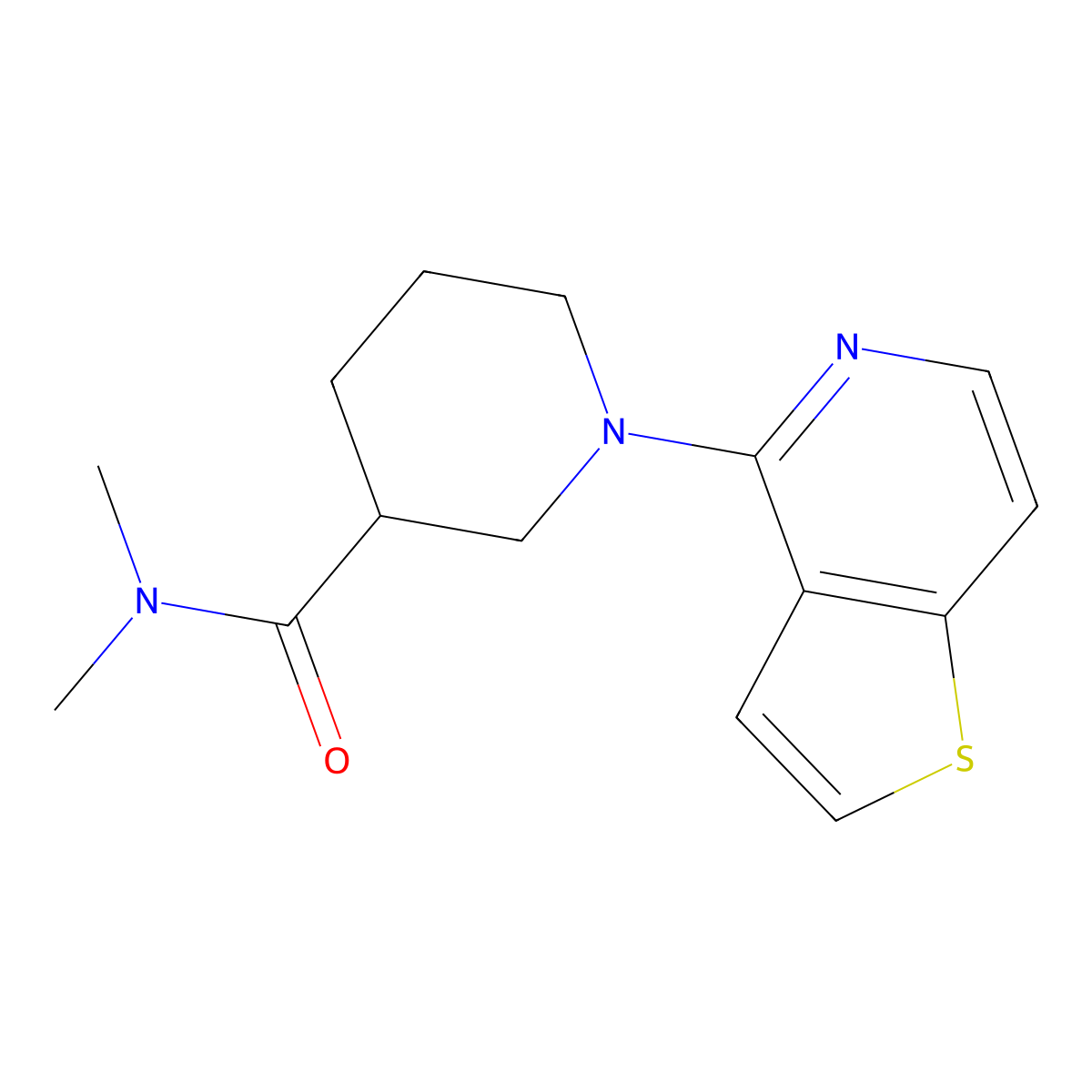 N,N-dimethyl-1-{thieno[3,2-c]pyridin-4-yl}piperidine-3-carboxamide molecular structure, CAS 3054578-17-2