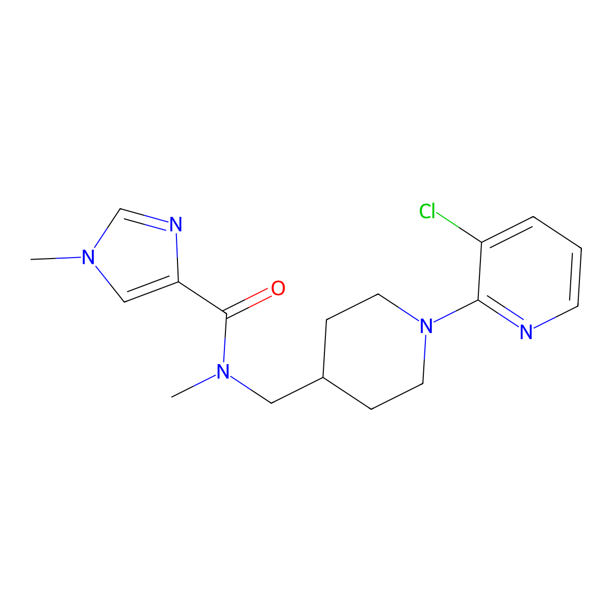 N-{[1-(3-chloropyridin-2-yl)piperidin-4-yl]methyl}-N,1-dimethyl-1H-imidazole-4-carboxamide molecular structure, CAS 3054578-27-4