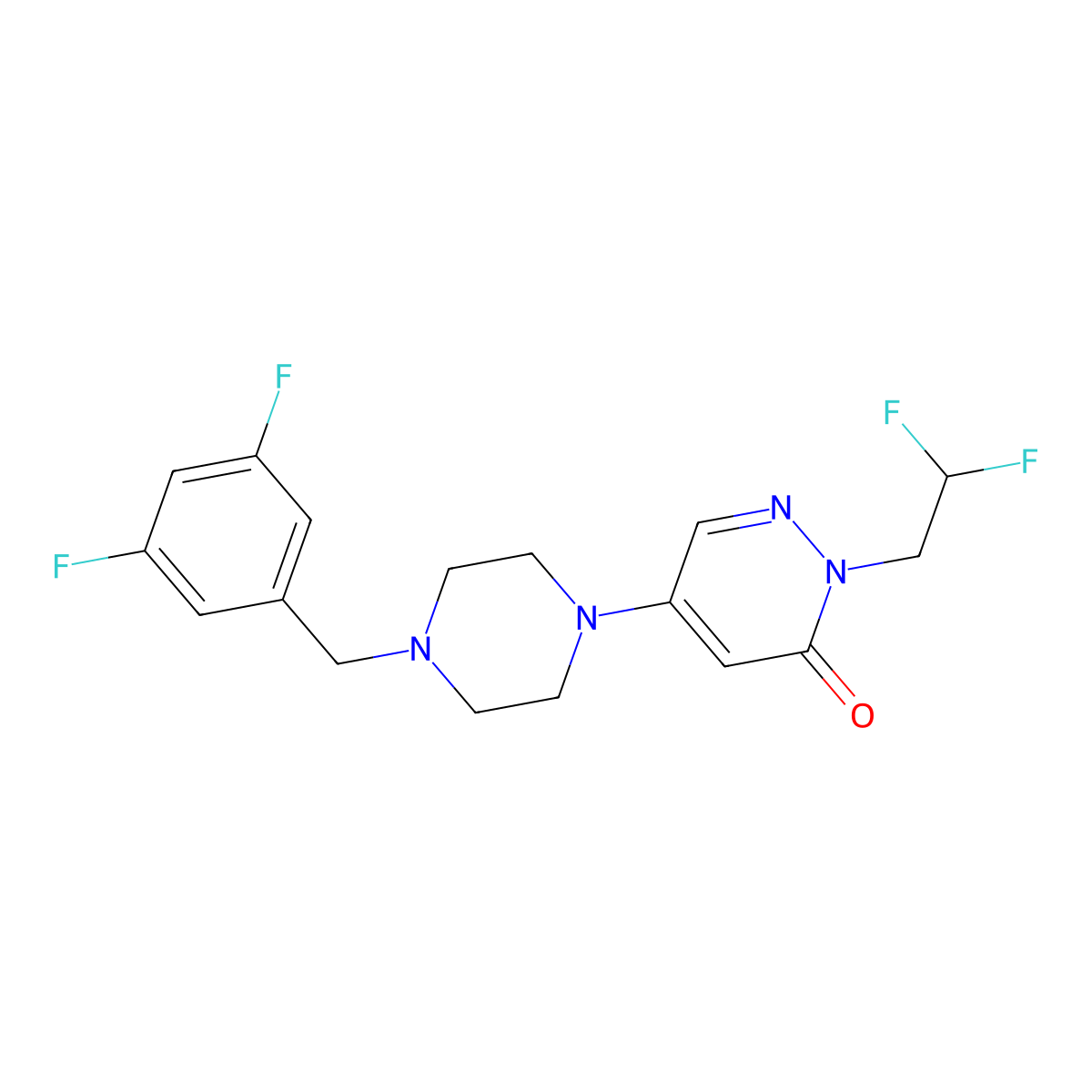 2-(2,2-Difluoroethyl)-5-{4-[(3,5-difluorophenyl)methyl]piperazin-1-yl}-2,3-dihydropyridazin-3-one molecular structure, CAS 3054578-35-4