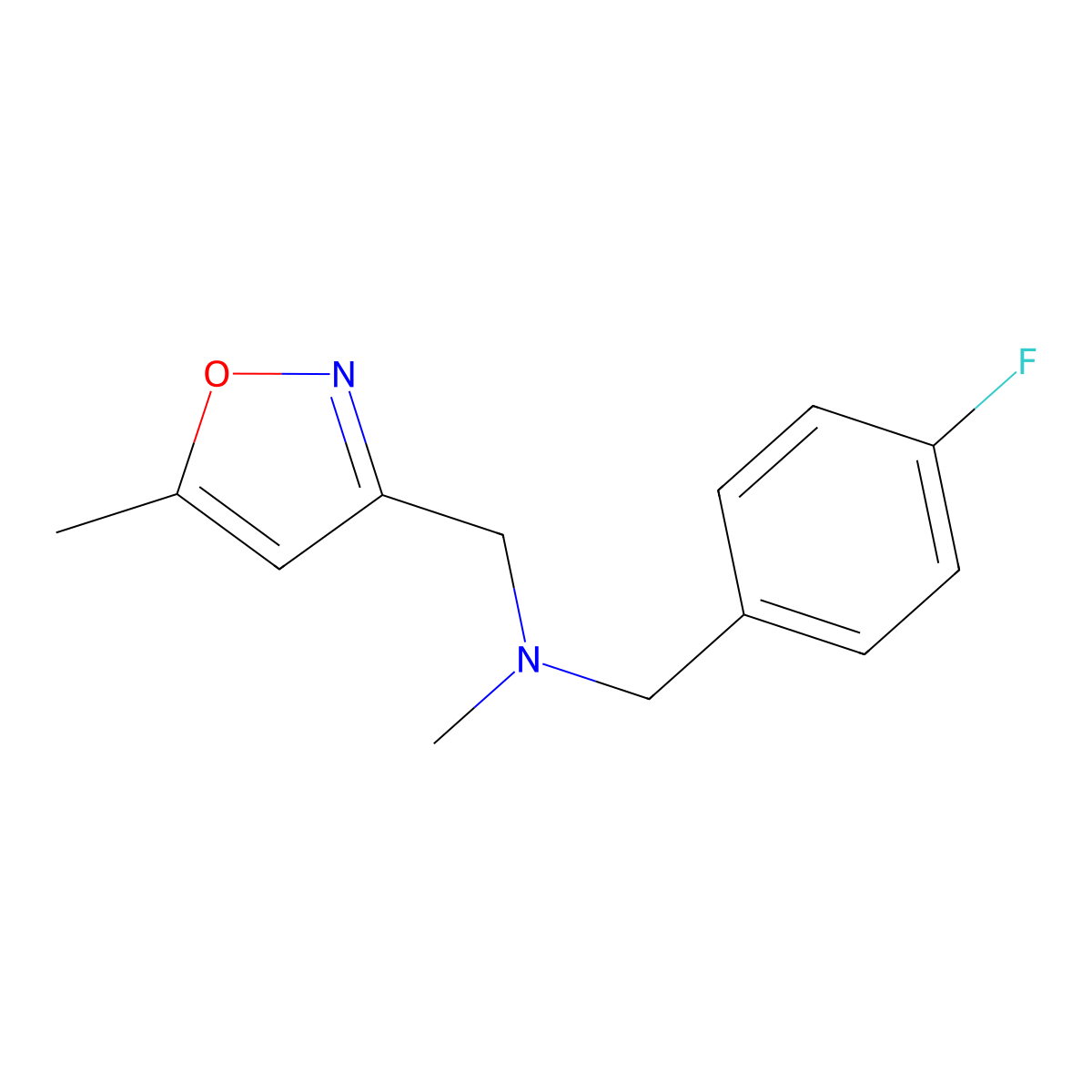 [(4-Fluorophenyl)methyl](methyl)[(5-methyl-1,2-oxazol-3-yl)methyl]amine molecular structure, CAS 3054578-49-0