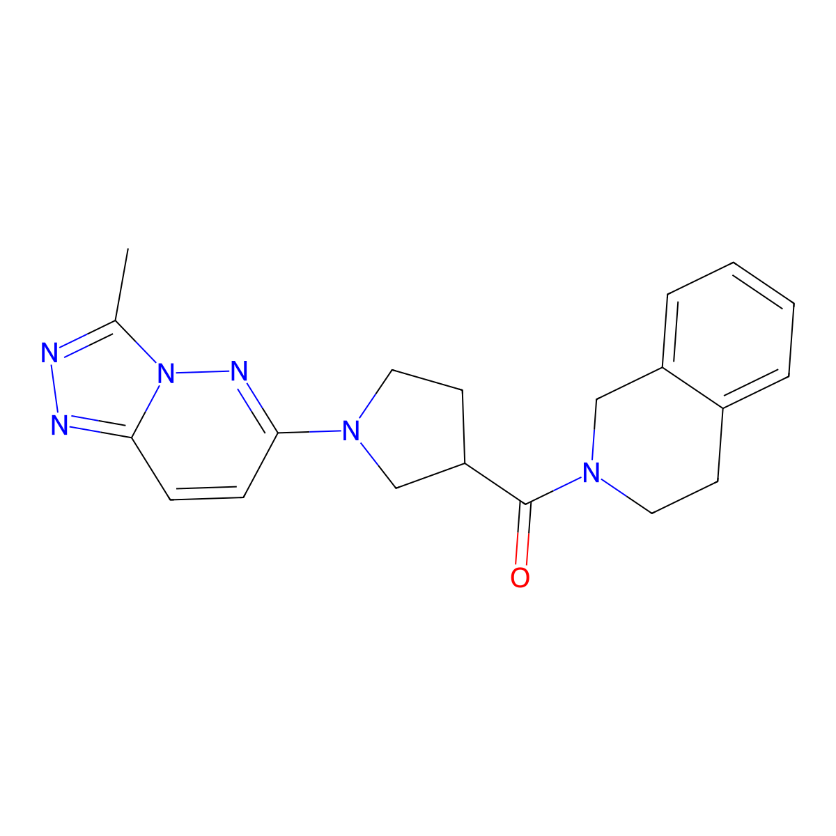 2-(1-{3-Methyl-[1,2,4]triazolo[4,3-b]pyridazin-6-yl}pyrrolidine-3-carbonyl)-1,2,3,4-tetrahydroisoquinoline molecular structure, CAS 3054578-50-3