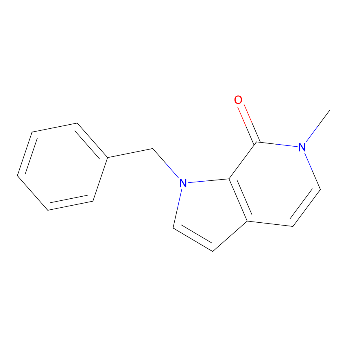 1-benzyl-6-methyl-1H,6H,7H-pyrrolo[2,3-c]pyridin-7-one molecular structure, CAS 3054578-69-4