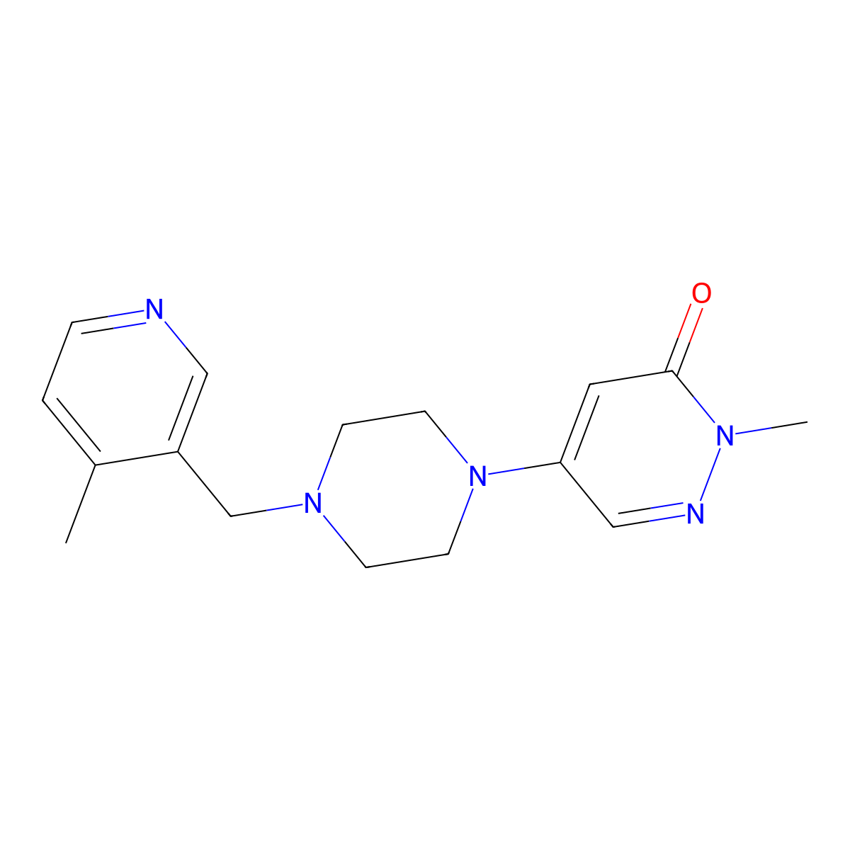 2-Methyl-5-{4-[(4-methylpyridin-3-yl)methyl]piperazin-1-yl}-2,3-dihydropyridazin-3-one molecular structure, CAS 3054578-83-2