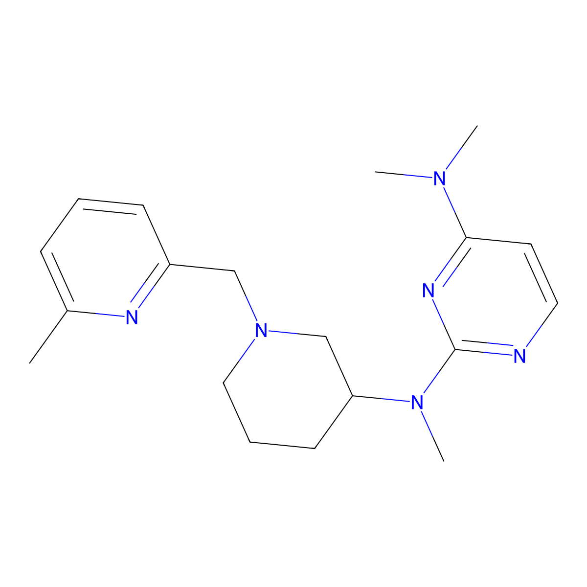 N2,N4,N4-trimethyl-N2-{1-[(6-methylpyridin-2-yl)methyl]piperidin-3-yl}pyrimidine-2,4-diamine molecular structure, CAS 3054578-85-4