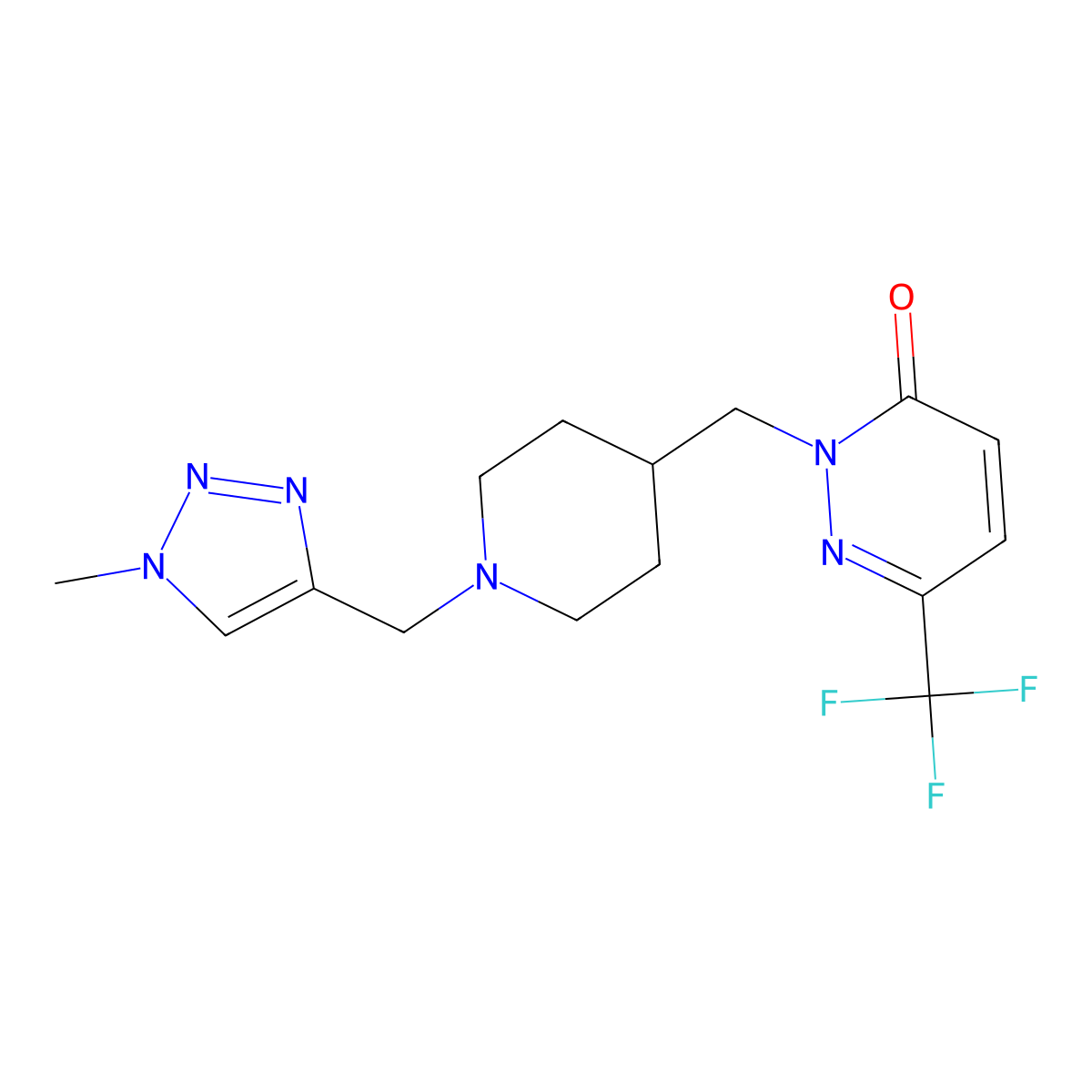 2-({1-[(1-methyl-1H-1,2,3-triazol-4-yl)methyl]piperidin-4-yl}methyl)-6-(trifluoromethyl)-2,3-dihydropyridazin-3-one molecular structure, CAS 3054579-12-0