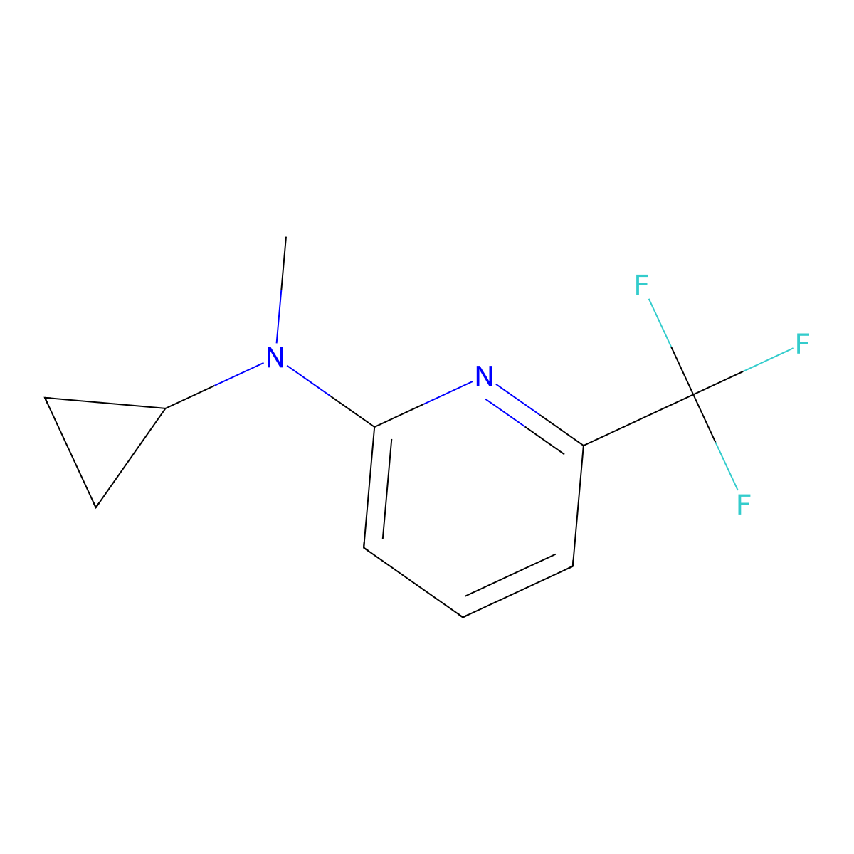 N-cyclopropyl-N-methyl-6-(trifluoromethyl)pyridin-2-amine molecular structure, CAS 3054579-23-3