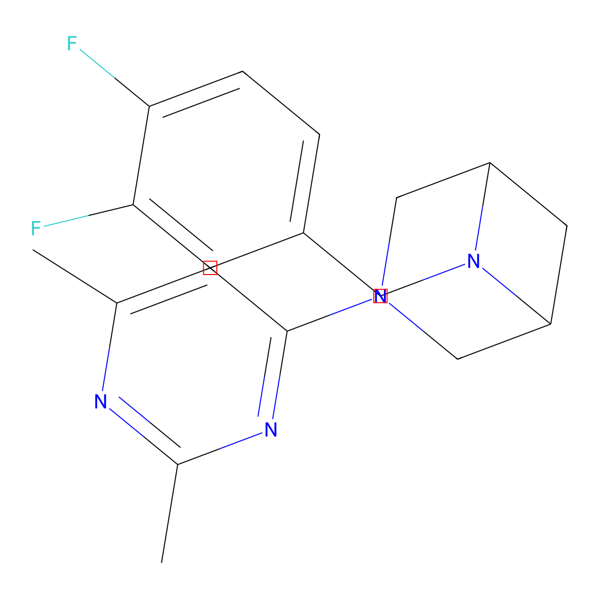 6-[(3,4-Difluorophenyl)methyl]-3-(2,6-dimethylpyrimidin-4-yl)-3,6-diazabicyclo[3.1.1]heptane molecular structure, CAS 3054579-53-9