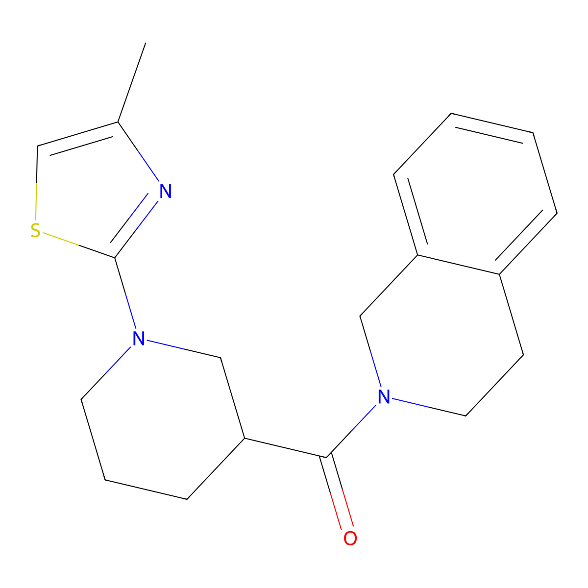2-[1-(4-Methyl-1,3-thiazol-2-yl)piperidine-3-carbonyl]-1,2,3,4-tetrahydroisoquinoline molecular structure, CAS 3054579-58-4