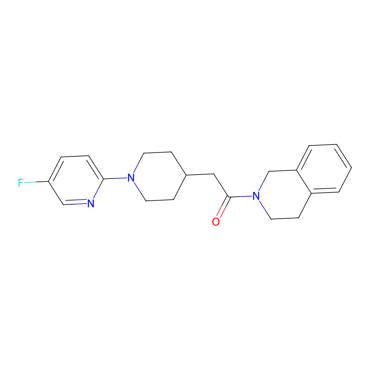 2-[1-(5-Fluoropyridin-2-yl)piperidin-4-yl]-1-(1,2,3,4-tetrahydroisoquinolin-2-yl)ethan-1-one molecular structure, CAS 3054579-59-5