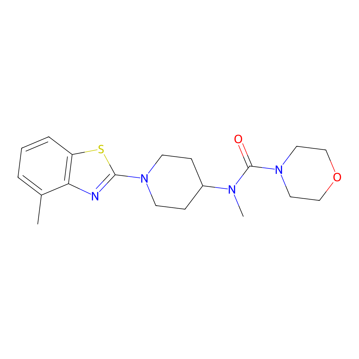 N-methyl-N-[1-(4-methyl-1,3-benzothiazol-2-yl)piperidin-4-yl]morpholine-4-carboxamide molecular structure, CAS 3054579-66-4