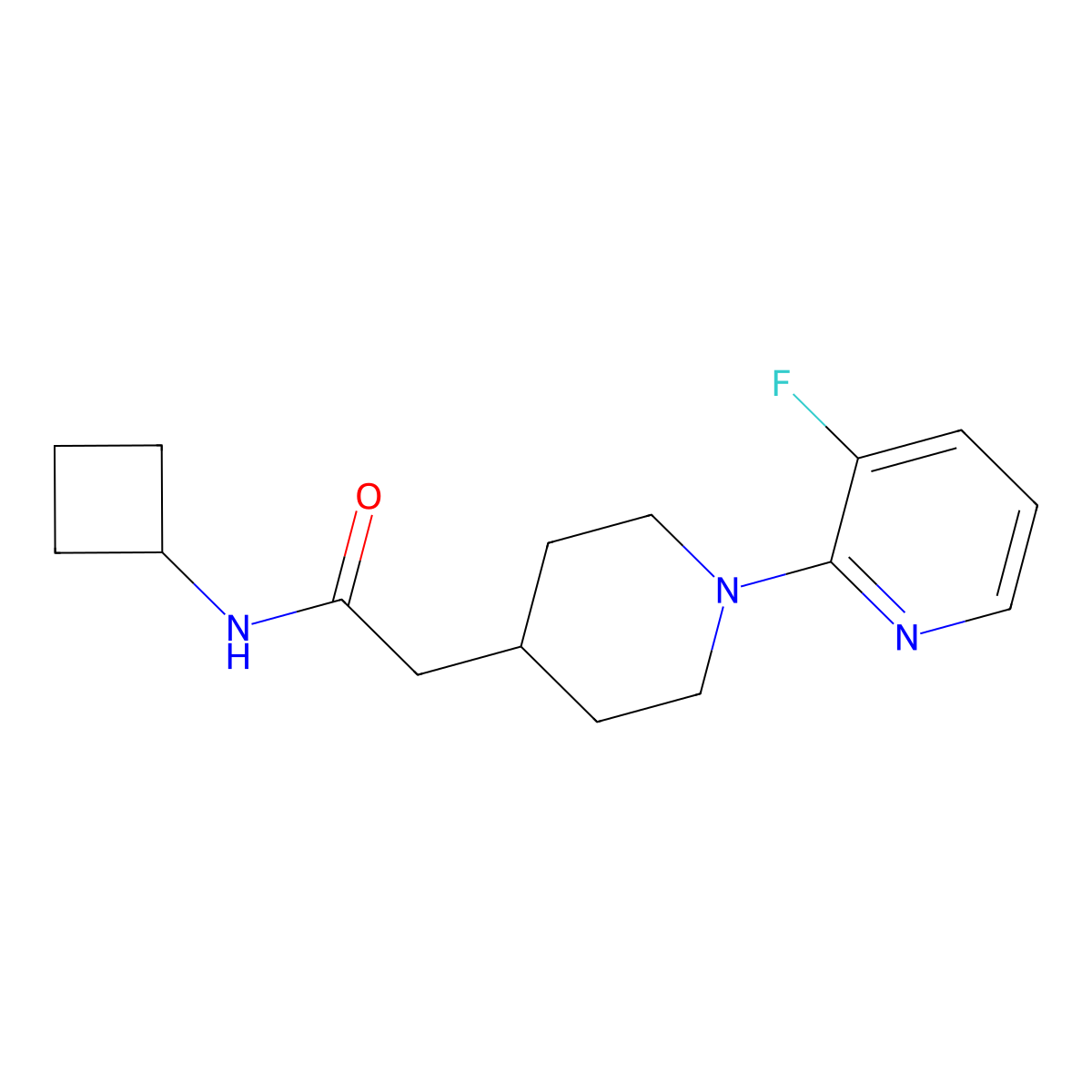 N-cyclobutyl-2-[1-(3-fluoropyridin-2-yl)piperidin-4-yl]acetamide molecular structure, CAS 3054579-67-5