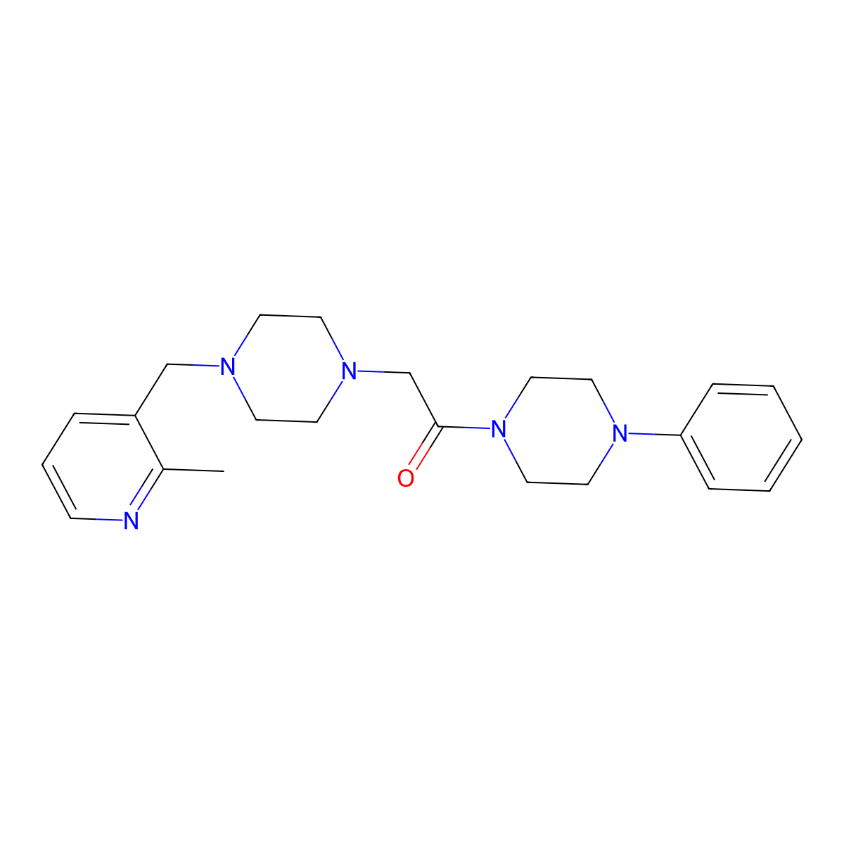 2-{4-[(2-Methylpyridin-3-yl)methyl]piperazin-1-yl}-1-(4-phenylpiperazin-1-yl)ethan-1-one molecular structure, CAS 3054579-72-2