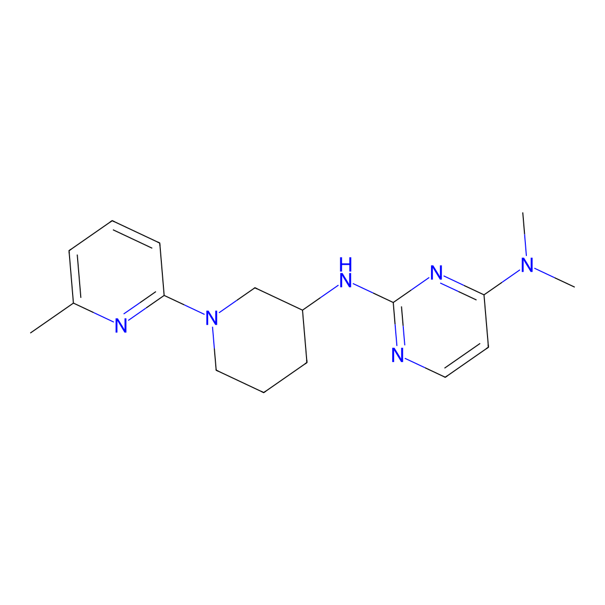 N4,N4-dimethyl-N2-[1-(6-methylpyridin-2-yl)piperidin-3-yl]pyrimidine-2,4-diamine molecular structure, CAS 3054579-75-5