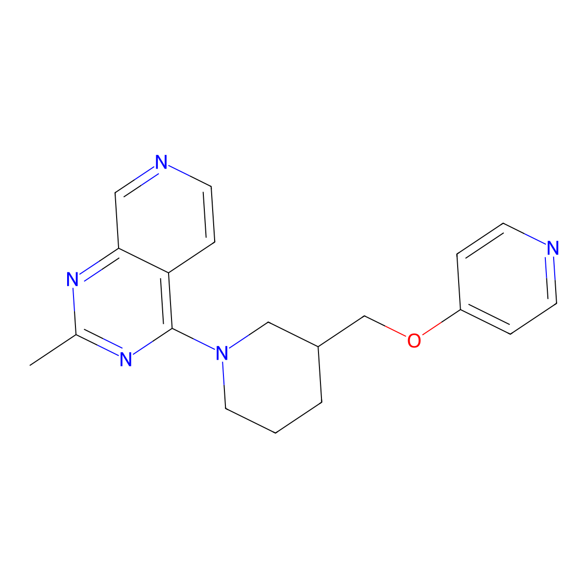 4-[(1-{2-Methylpyrido[3,4-d]pyrimidin-4-yl}piperidin-3-yl)methoxy]pyridine molecular structure, CAS 3054579-80-2