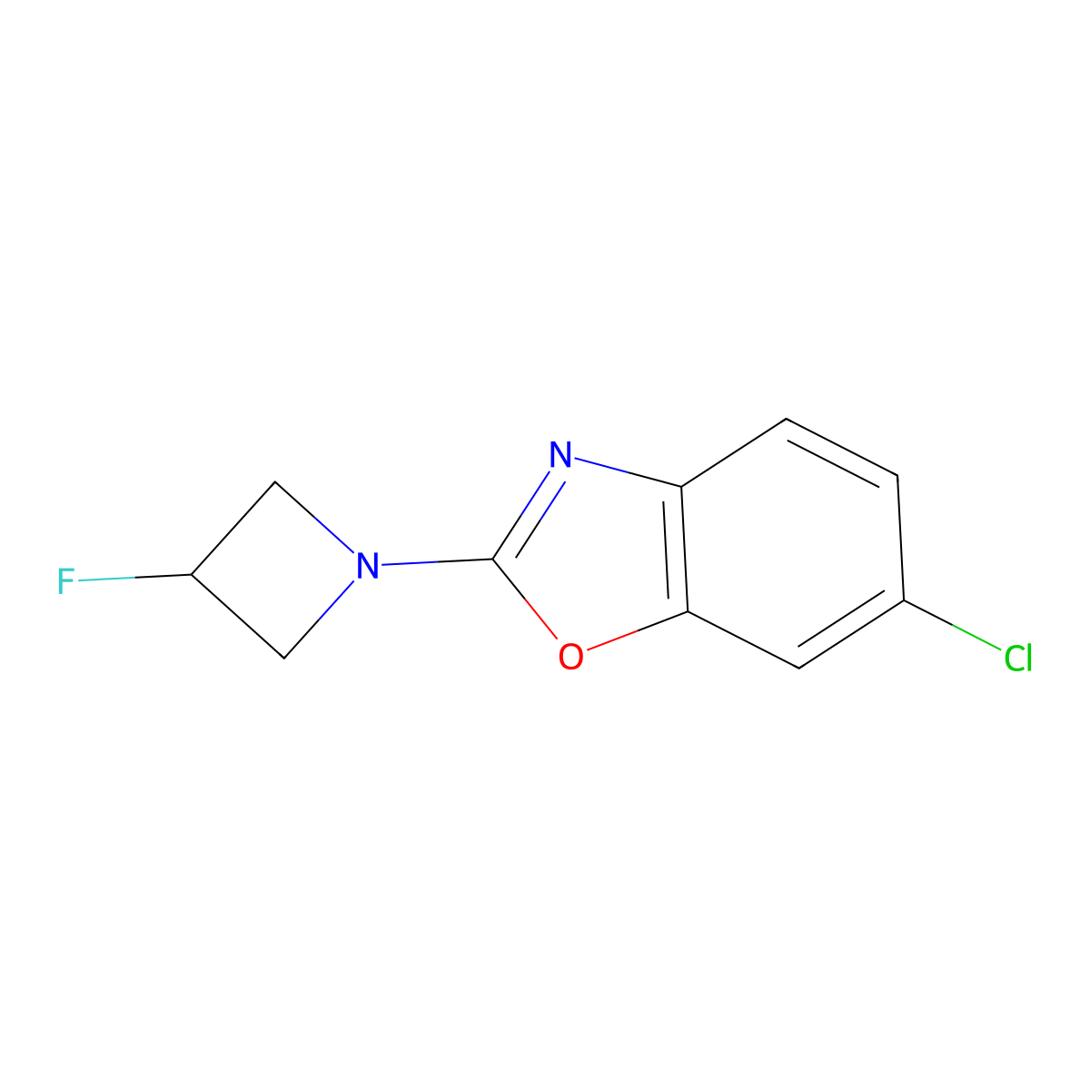 6-Chloro-2-(3-fluoroazetidin-1-yl)-1,3-benzoxazole molecular structure, CAS 3054579-82-4