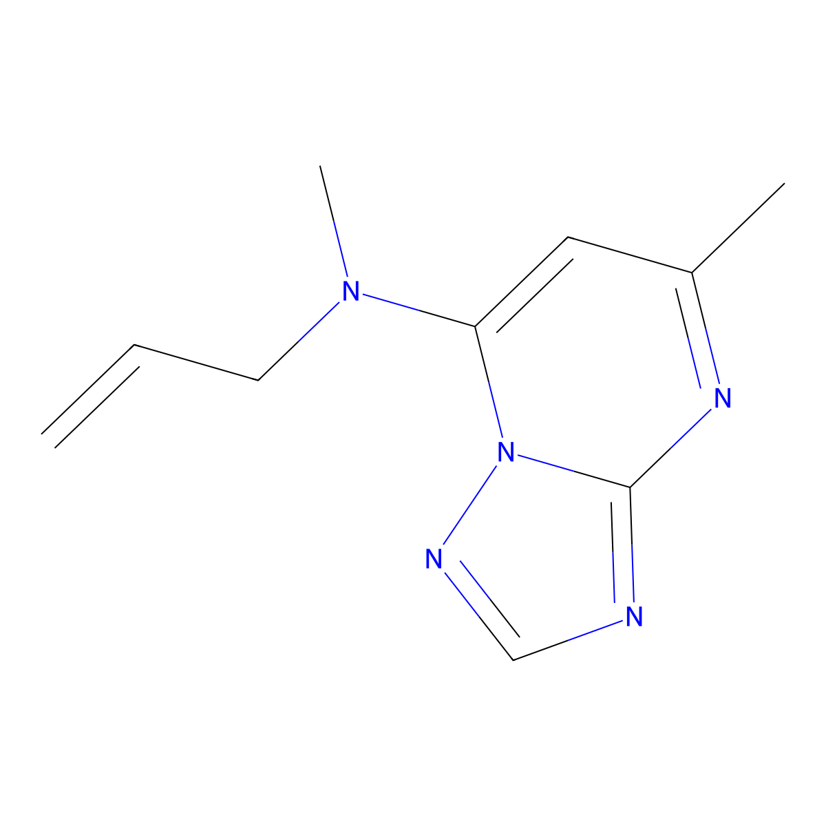 N,5-dimethyl-N-(prop-2-en-1-yl)-[1,2,4]triazolo[1,5-a]pyrimidin-7-amine molecular structure, CAS 3054579-86-8