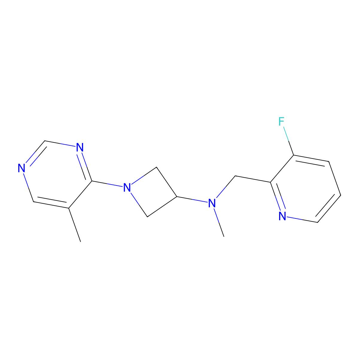 N-[(3-fluoropyridin-2-yl)methyl]-N-methyl-1-(5-methylpyrimidin-4-yl)azetidin-3-amine molecular structure, CAS 3054579-89-1