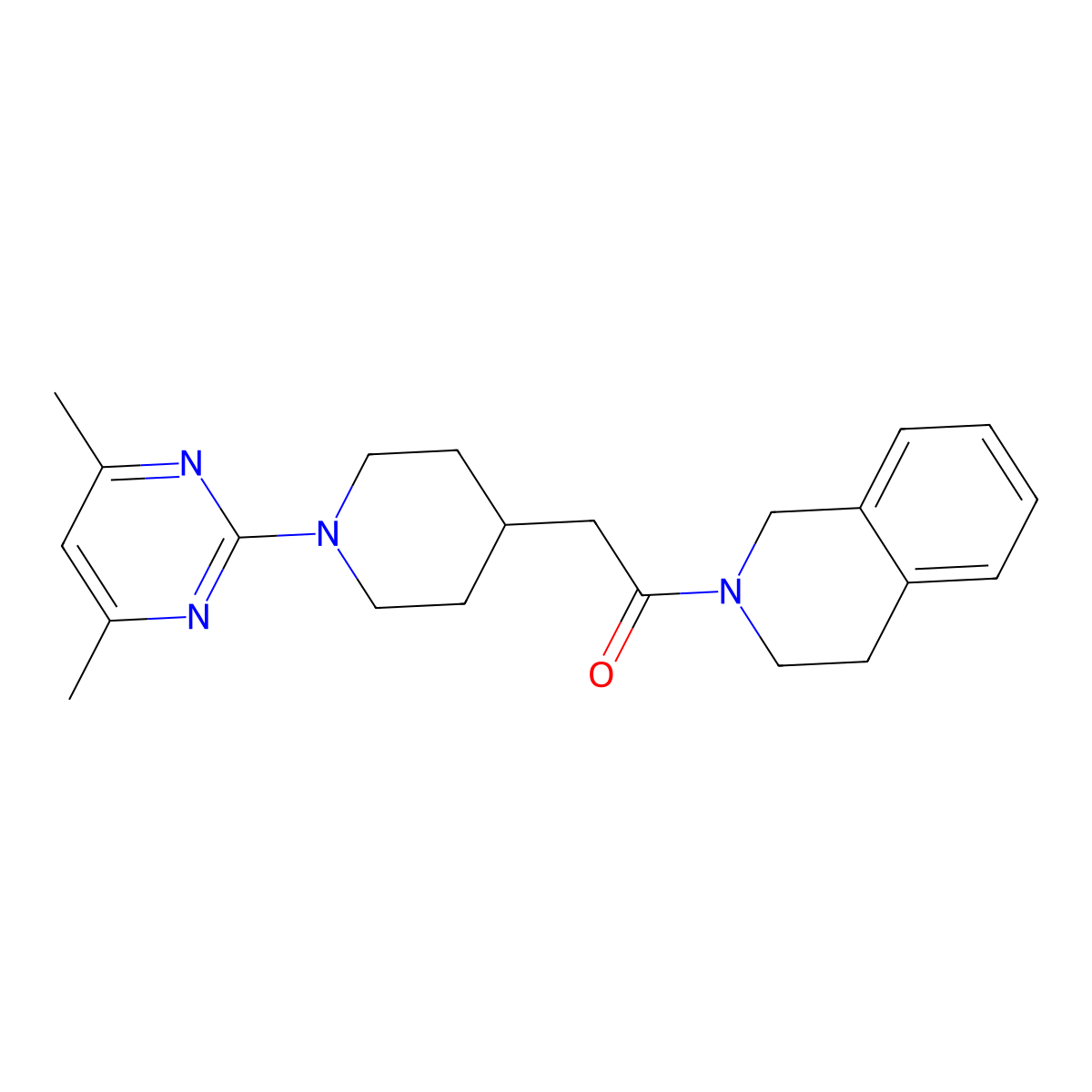 2-[1-(4,6-Dimethylpyrimidin-2-yl)piperidin-4-yl]-1-(1,2,3,4-tetrahydroisoquinolin-2-yl)ethan-1-one molecular structure, CAS 3054579-92-6