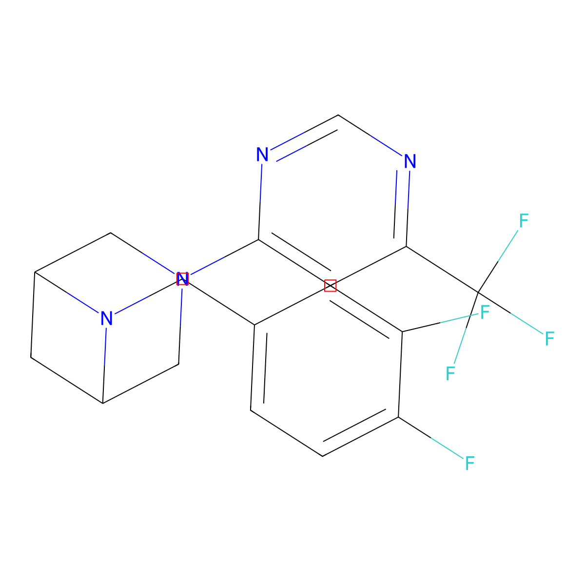 6-[(3,4-Difluorophenyl)methyl]-3-[6-(trifluoromethyl)pyrimidin-4-yl]-3,6-diazabicyclo[3.1.1]heptane molecular structure, CAS 3054580-04-7