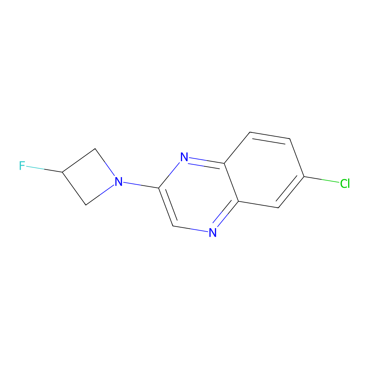 6-Chloro-2-(3-fluoroazetidin-1-yl)quinoxaline molecular structure, CAS 3054580-06-9