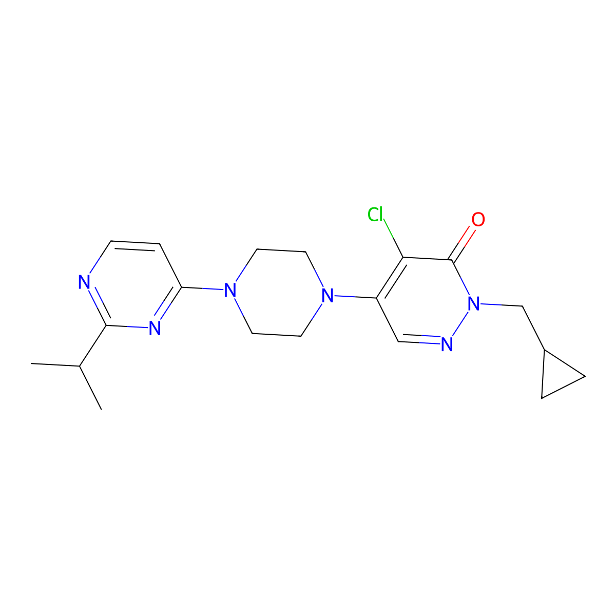 4-Chloro-2-(cyclopropylmethyl)-5-{4-[2-(propan-2-yl)pyrimidin-4-yl]piperazin-1-yl}-2,3-dihydropyridazin-3-one molecular structure, CAS 3054580-08-1