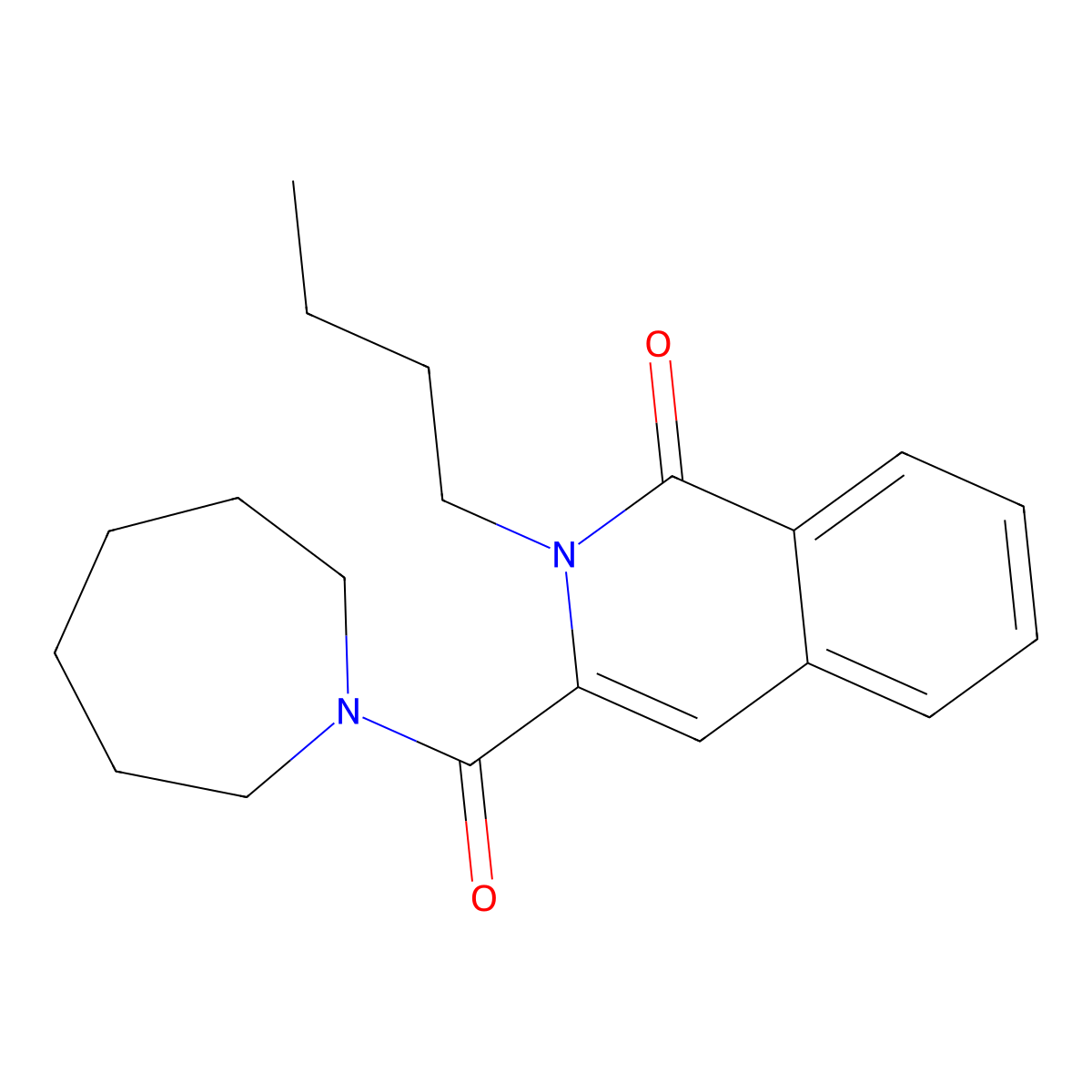 3-(Azepane-1-carbonyl)-2-butyl-1,2-dihydroisoquinolin-1-one molecular structure, CAS 3054580-10-5