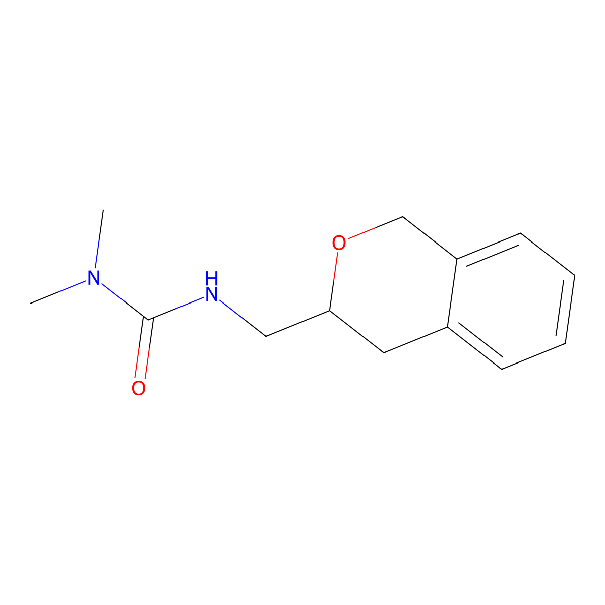 1-[(3,4-dihydro-1H-2-benzopyran-3-yl)methyl]-3,3-dimethylurea molecular structure, CAS 3054580-18-3