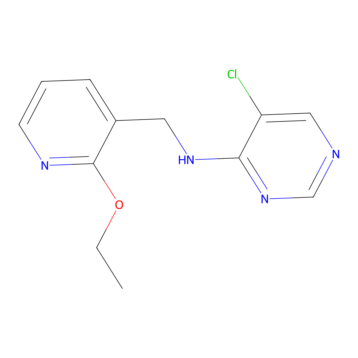 5-chloro-N-[(2-ethoxypyridin-3-yl)methyl]pyrimidin-4-amine molecular structure, CAS 3054580-19-4