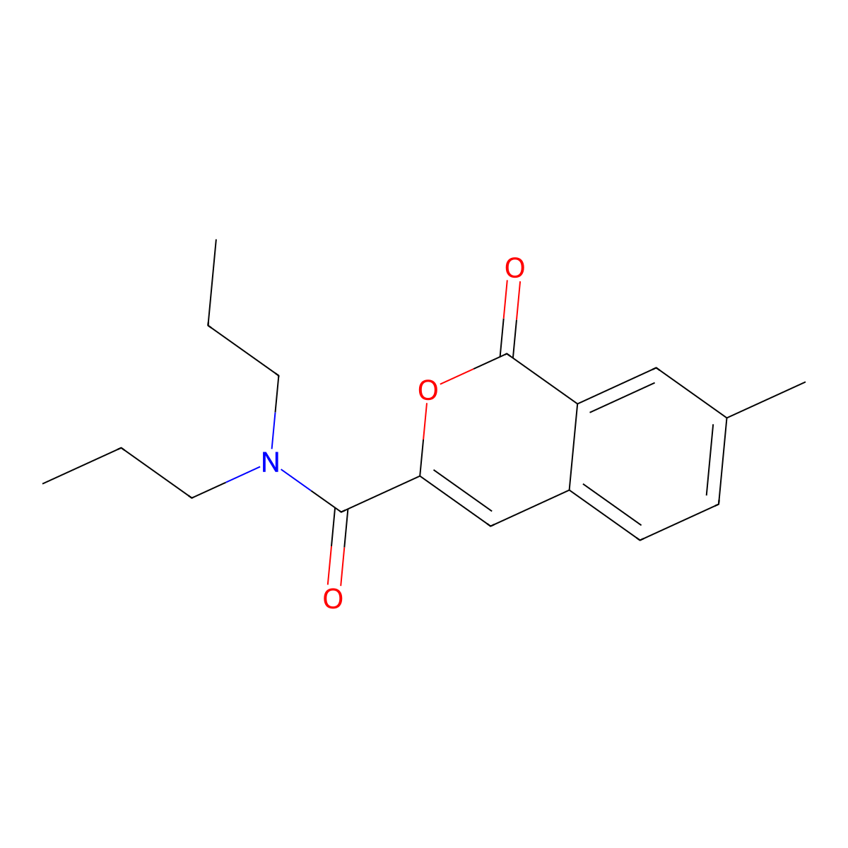7-methyl-1-oxo-N,N-dipropyl-1H-isochromene-3-carboxamide molecular structure, CAS 3054580-23-0