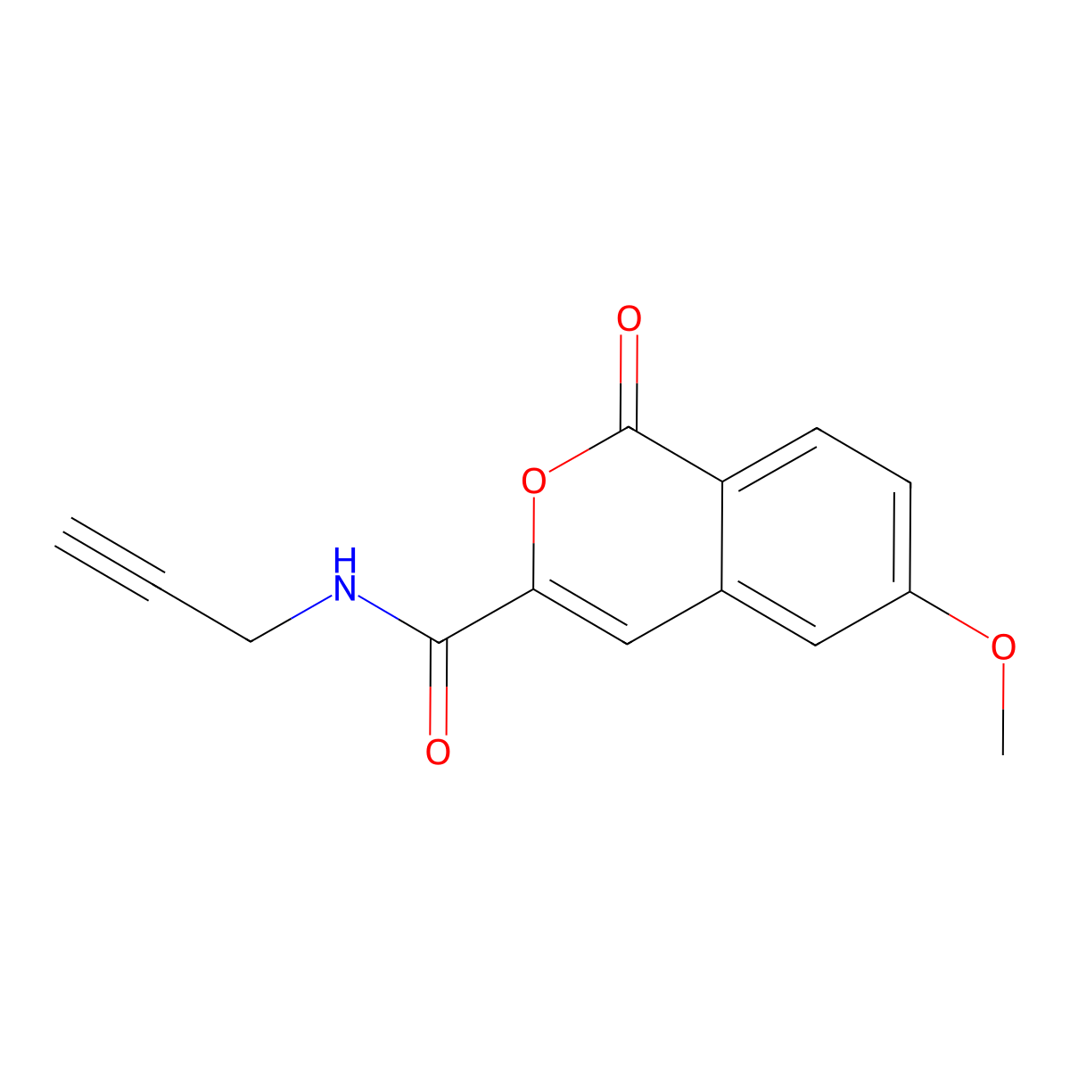 6-methoxy-1-oxo-N-(prop-2-yn-1-yl)-1H-isochromene-3-carboxamide molecular structure, CAS 3054580-36-5